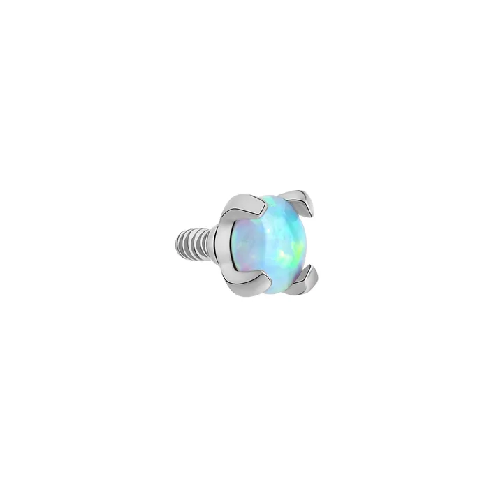 Tilum Anal Tilum 18g16g Internally Threaded Square ProngSet 25mm Round Opal Top Price Per 1