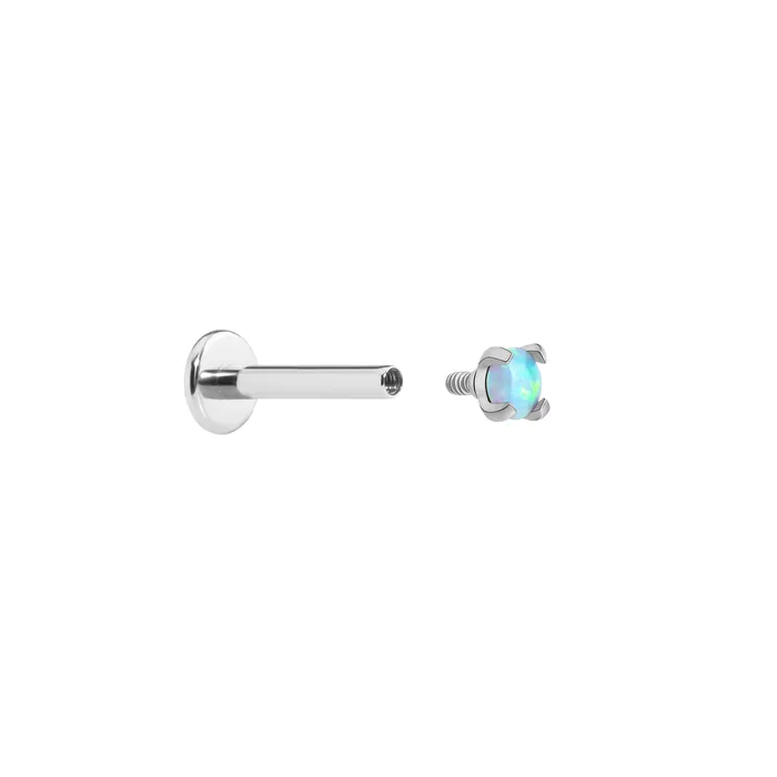 Tilum Anal Tilum 18g16g Internally Threaded Square ProngSet 25mm Round Opal Top Price Per 1