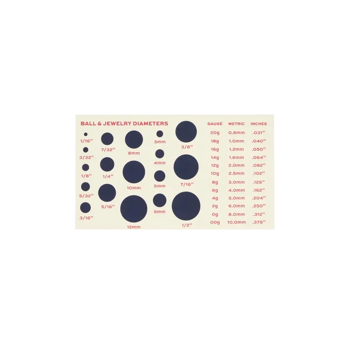 Tilum Body Jewelry Measuring Card Price Per 1 Tilum Female Sex Toys