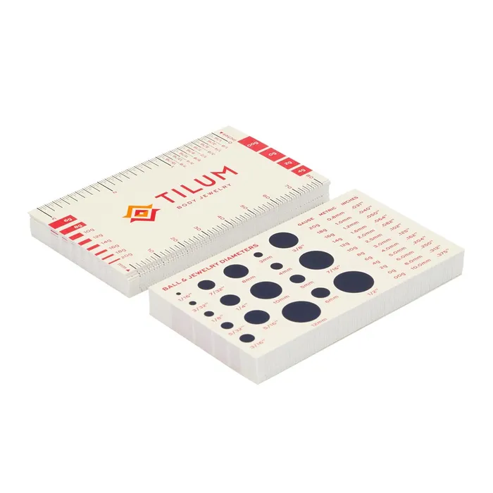 Tilum Body Jewelry Measuring Card Price Per 1 Tilum Female Sex Toys
