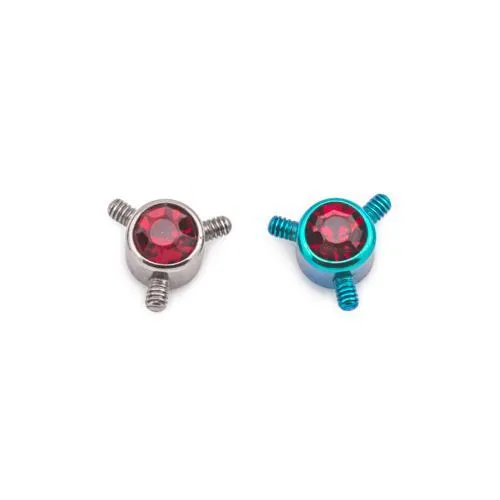 Tilum Female Sex Toys Tilum 4mm Titanium BezelSet Jewel Disc with 3 Internal 12mm Threaded Posts Price Per 1