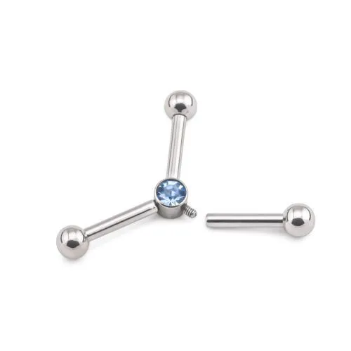 Tilum Female Sex Toys Tilum 4mm Titanium BezelSet Jewel Disc with 3 Internal 12mm Threaded Posts Price Per 1