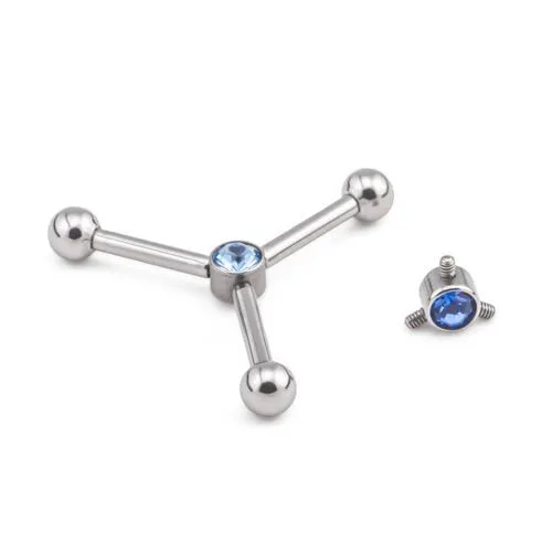 Tilum Female Sex Toys Tilum 4mm Titanium BezelSet Jewel Disc with 3 Internal 12mm Threaded Posts Price Per 1