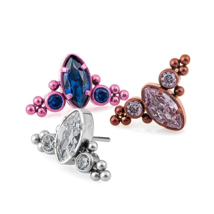 Tilum Jeweled Baroque Tiara Titanium Threadless Top Price Per 1 Tilum Vibrators Tilum Jeweled Baroque Tiara Titanium Threadless Top Price Per 1 Tilum Vibrators
