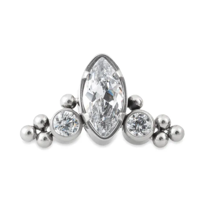 Tilum Jeweled Baroque Tiara Titanium Threadless Top Price Per 1 Tilum Vibrators