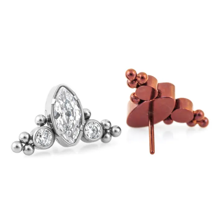 Tilum Jeweled Baroque Tiara Titanium Threadless Top Price Per 1 Tilum Vibrators