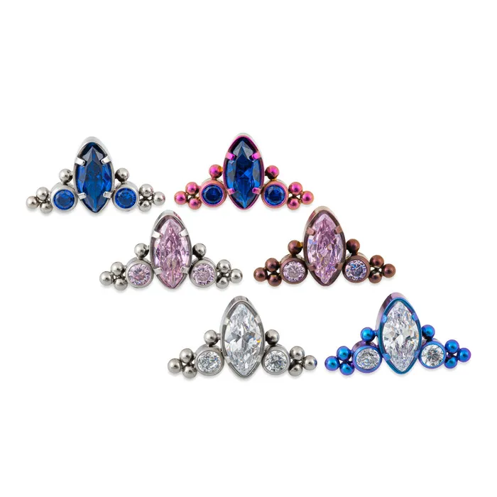 Tilum Jeweled Baroque Tiara Titanium Threadless Top Price Per 1 Tilum Vibrators