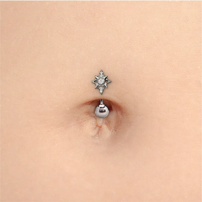 Tilum Jeweled Compass Titanium Threadless Top Price Per 1 Tilum Vibrators