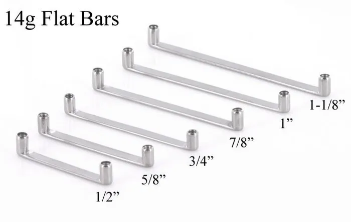 Tilum Male Sex Toys Tilum 10g Internally Threaded Flat Titanium Surface Barbell with 2mm Rise Price Per 1