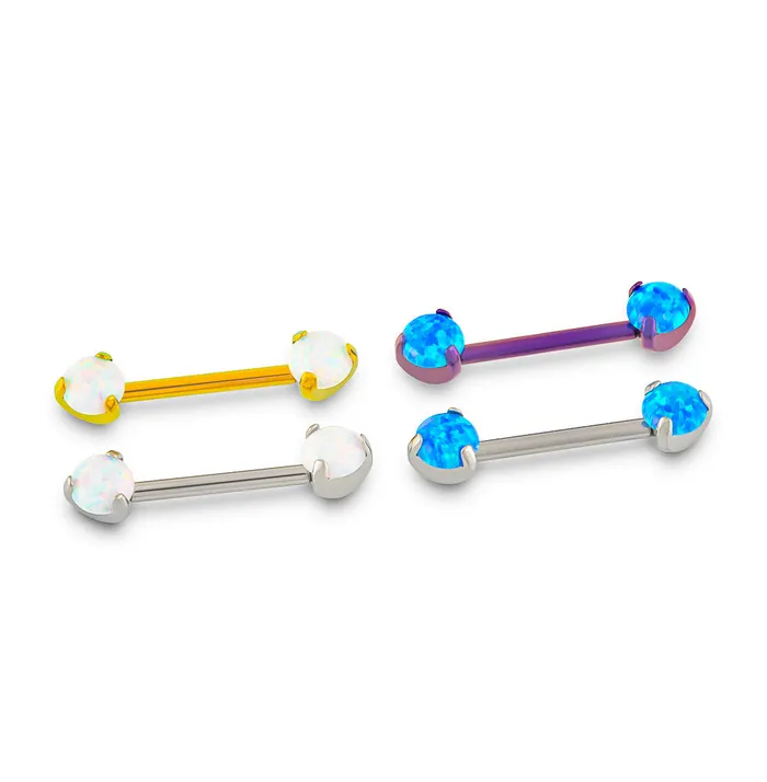 Tilum Tilum 14g 916 Opal Ball Threadless Titanium Nipple Barbell Price Per 1 Male Sex Toys