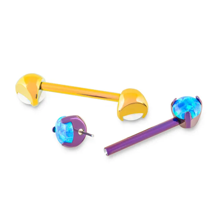 Tilum Tilum 14g 916 Opal Ball Threadless Titanium Nipple Barbell Price Per 1 Male Sex Toys