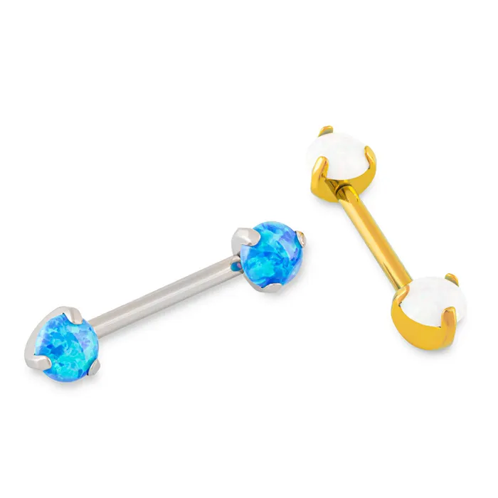 Tilum Tilum 14g 916 Opal Ball Threadless Titanium Nipple Barbell Price Per 1 Male Sex Toys
