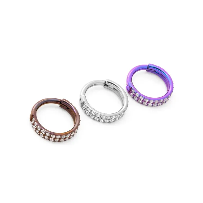 Tilum Tilum 16g Double Jeweled Channel Titanium Clicker Price Per 1 Dildos