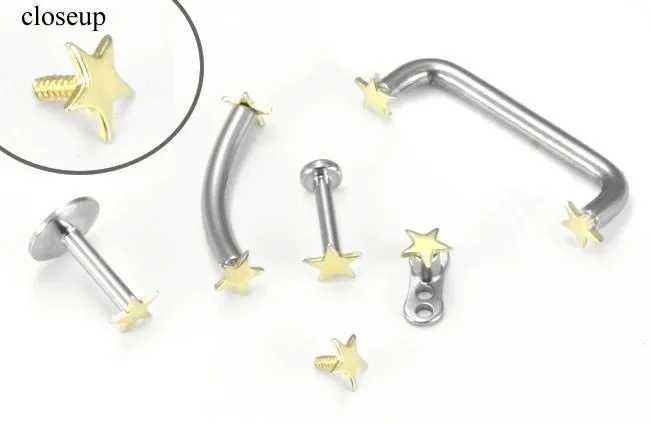 Tilum Tilum 18g16g Internally Threaded Replacement YELLOW GOLD FLAT STAR Price Per 1 Vibrators Tilum Tilum 18g16g Internally Threaded Replacement YELLOW GOLD FLAT STAR Price Per 1 Vibrators