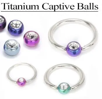 Tilum Titanium Captive Bead Ball with Gem Pick Size Tilum Male Sex Toys
