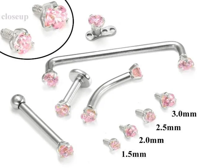 Tilum Vibrators Tilum 14g12g Internally Threaded White Gold Pink Jewel Top Price Per 1 Tilum Vibrators Tilum 14g12g Internally Threaded White Gold Pink Jewel Top Price Per 1