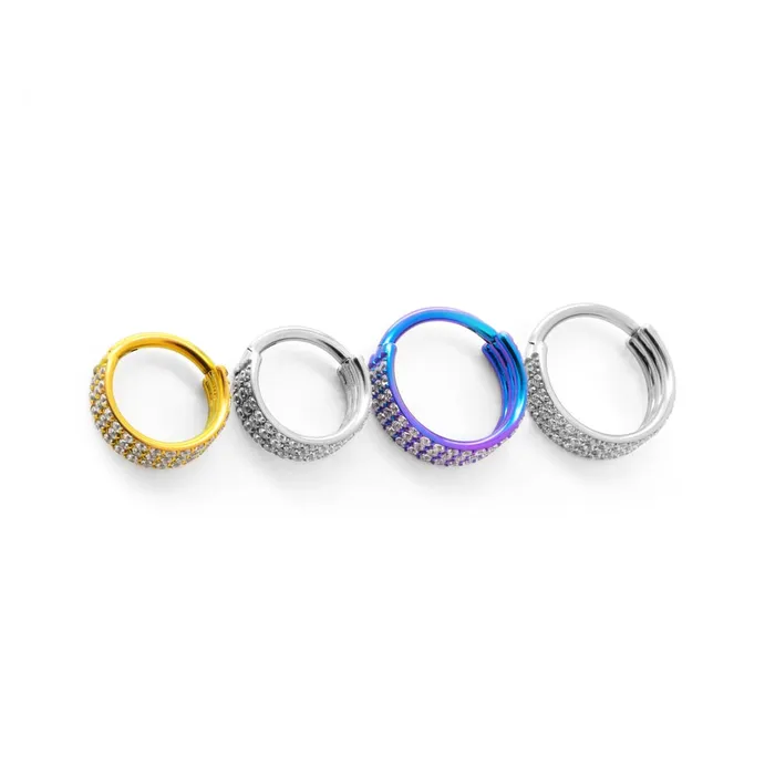 Tilum Vibrators Tilum 16g Stacked Jeweled Rows Titanium Clicker Price Per 1 Tilum Vibrators Tilum 16g Stacked Jeweled Rows Titanium Clicker Price Per 1