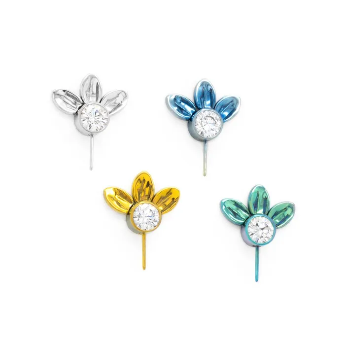 Tilum Vibrators Tilum Titanium Jewel Flower Threadless Top Price Per 1