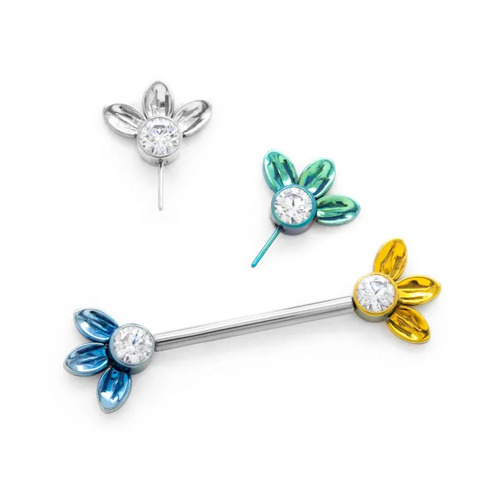 Tilum Vibrators Tilum Titanium Jewel Flower Threadless Top Price Per 1