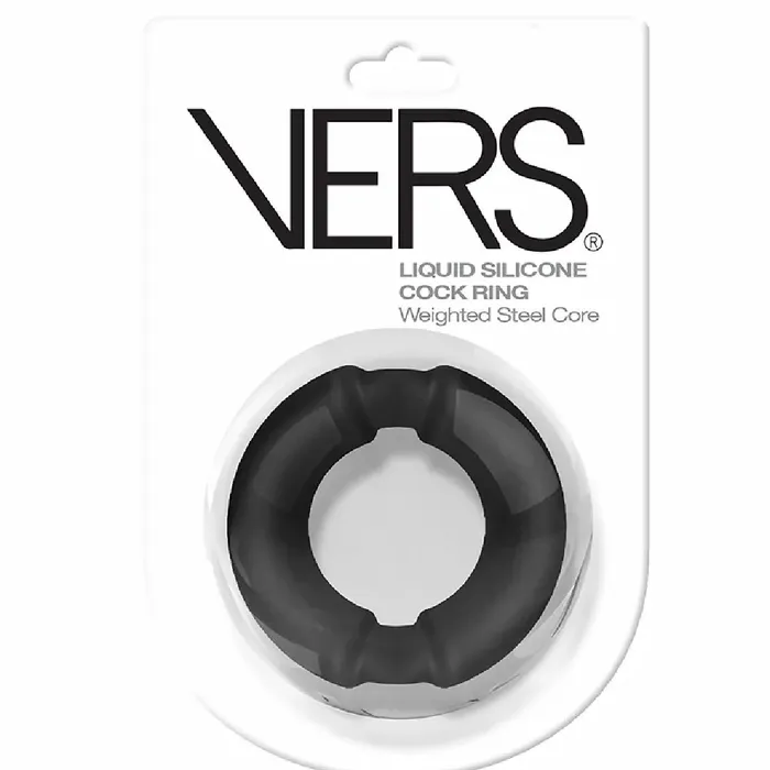 VERS Silicone Cock Ring with Weighted Steel Interior Black Vers Male Sex Toys
