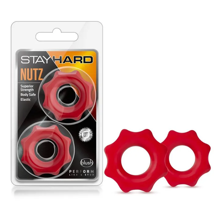 Vibrators Blush Novelties Stay Hard NUTZ 2 CRings Red