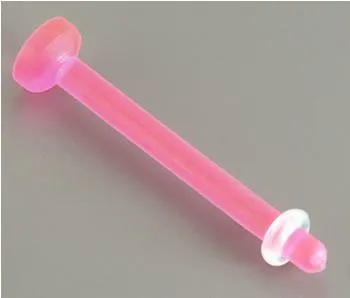 Vibrators Painful Pleasures 14g 58 Pink Acrylic Tongue Retainer