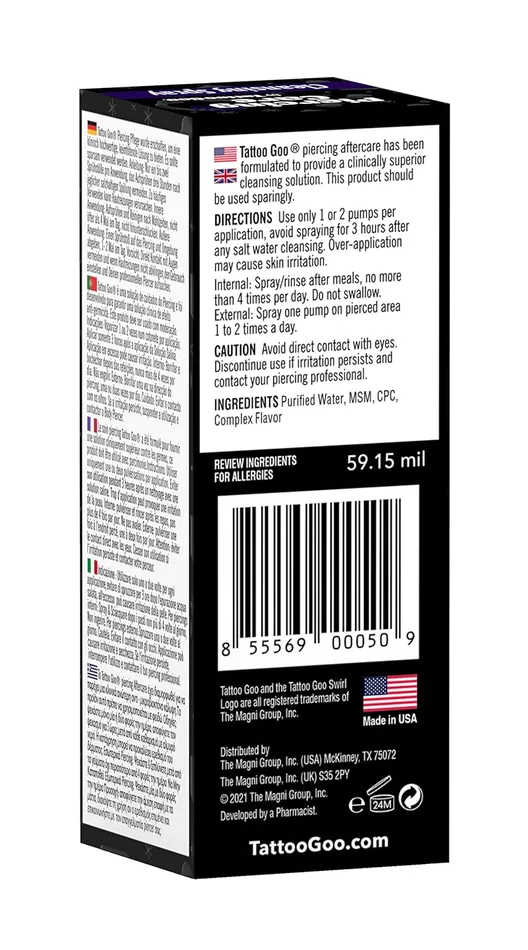 Vibrators Tattoo Goo Piercing Care Cleansing Spray by Tattoo Goo 2oz Bottle