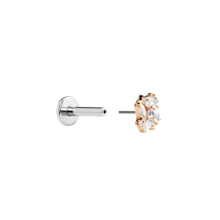 Vibrators Tilum Tilum 14kt Yellow Gold Jeweled Pinwheel Threadless Top Price Per 1