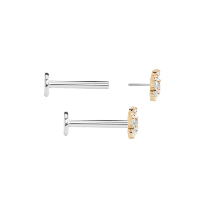 Vibrators Tilum Tilum 14kt Yellow Gold Jeweled Pinwheel Threadless Top Price Per 1