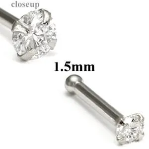 Vibrators Tilum Tilum 18g 14kt White Gold 15mm CZ Jewel Nose BONE