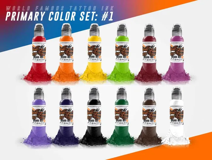 World Famous Female Sex Toys 12 Color Primary Set 1 World Famous Tattoo Ink 1oz