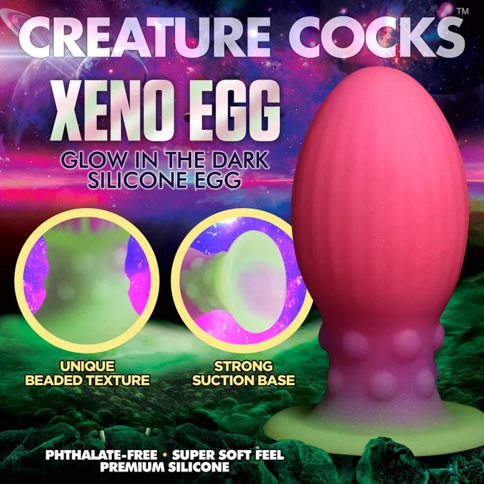 Xeno Egg Glow In The Dark Extra Large Silicone Egg XR Brands Female Sex Toys