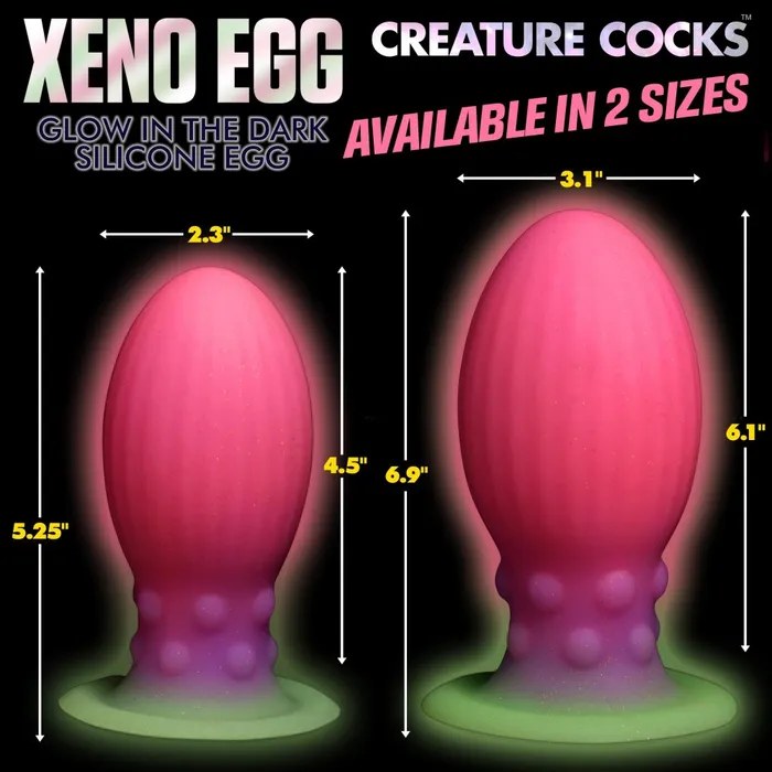 Xeno Egg Glow In The Dark Extra Large Silicone Egg XR Brands Female Sex Toys